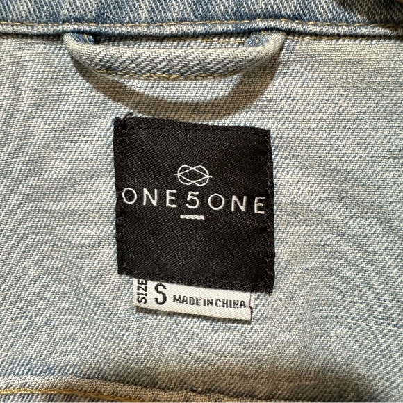 ONE 5 ONE Pearl Embellished Denim Jacket - Picture 4 of 12